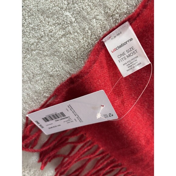 Liz Claiborne Soft Wrap Scarf Shawl Red NEW NWT 78 in x 27 in Beautiful - Picture 3 of 4
